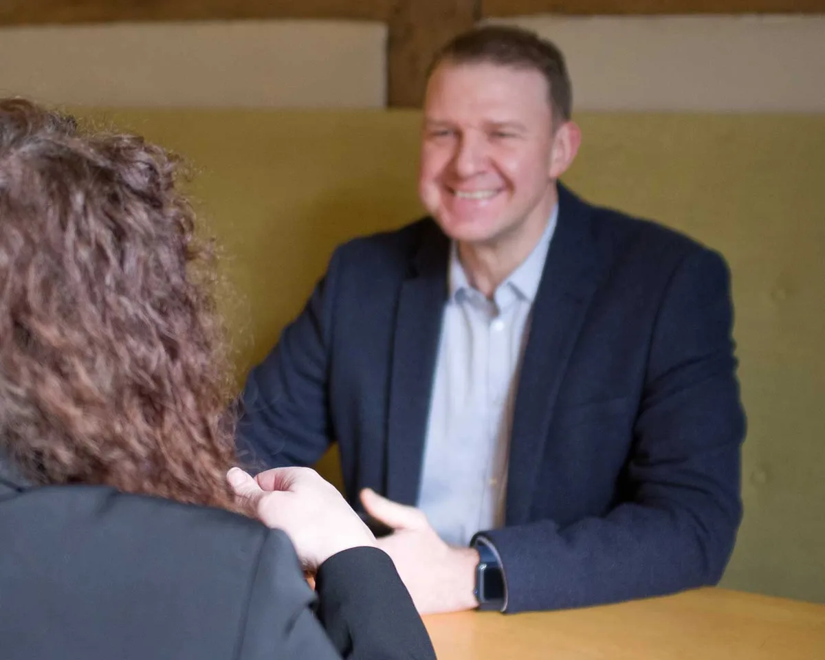Mark Jones in a client meeting